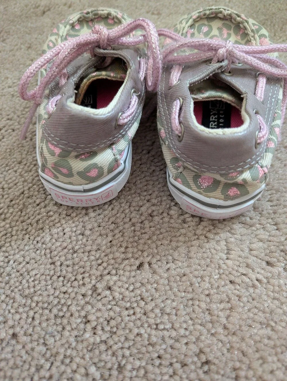 Sperry Kids Pink & Cream Boat Shoes Size 2 Mo